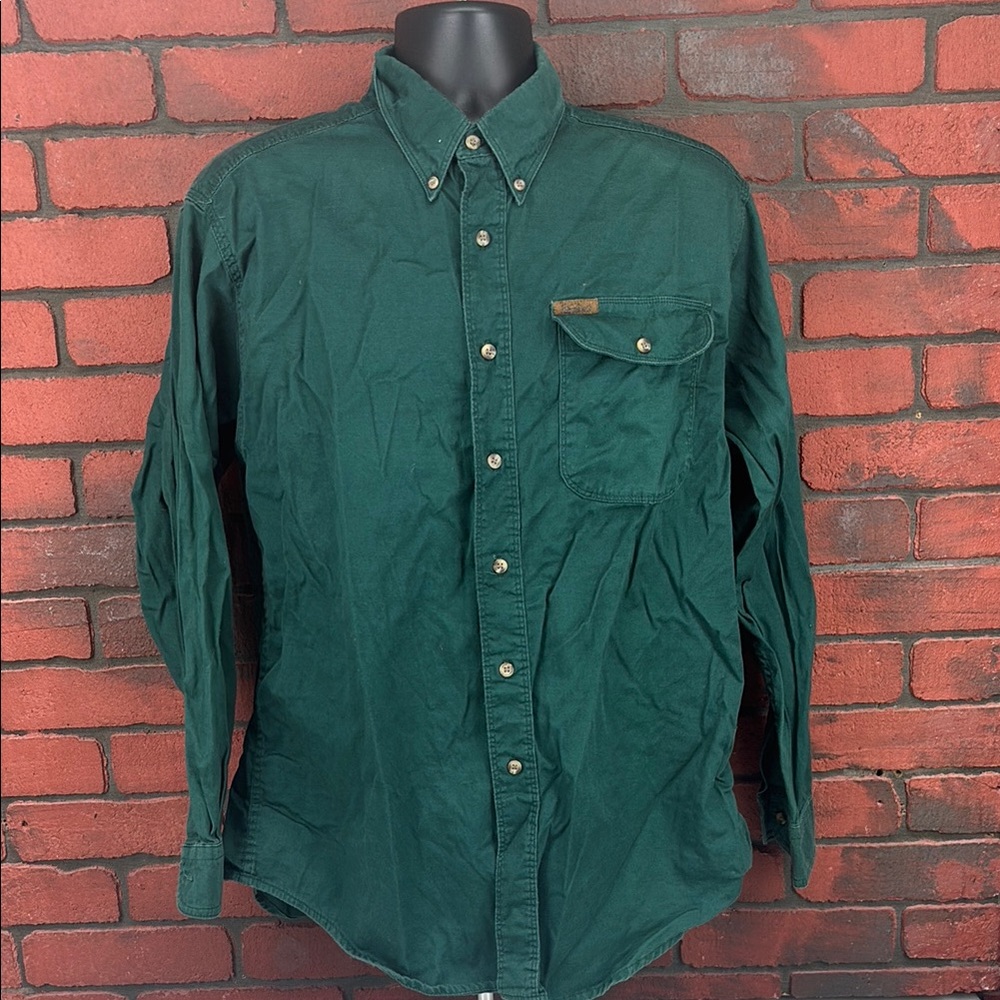 Woolrich Shirt‎ Mens Large Green Flannel Button Down